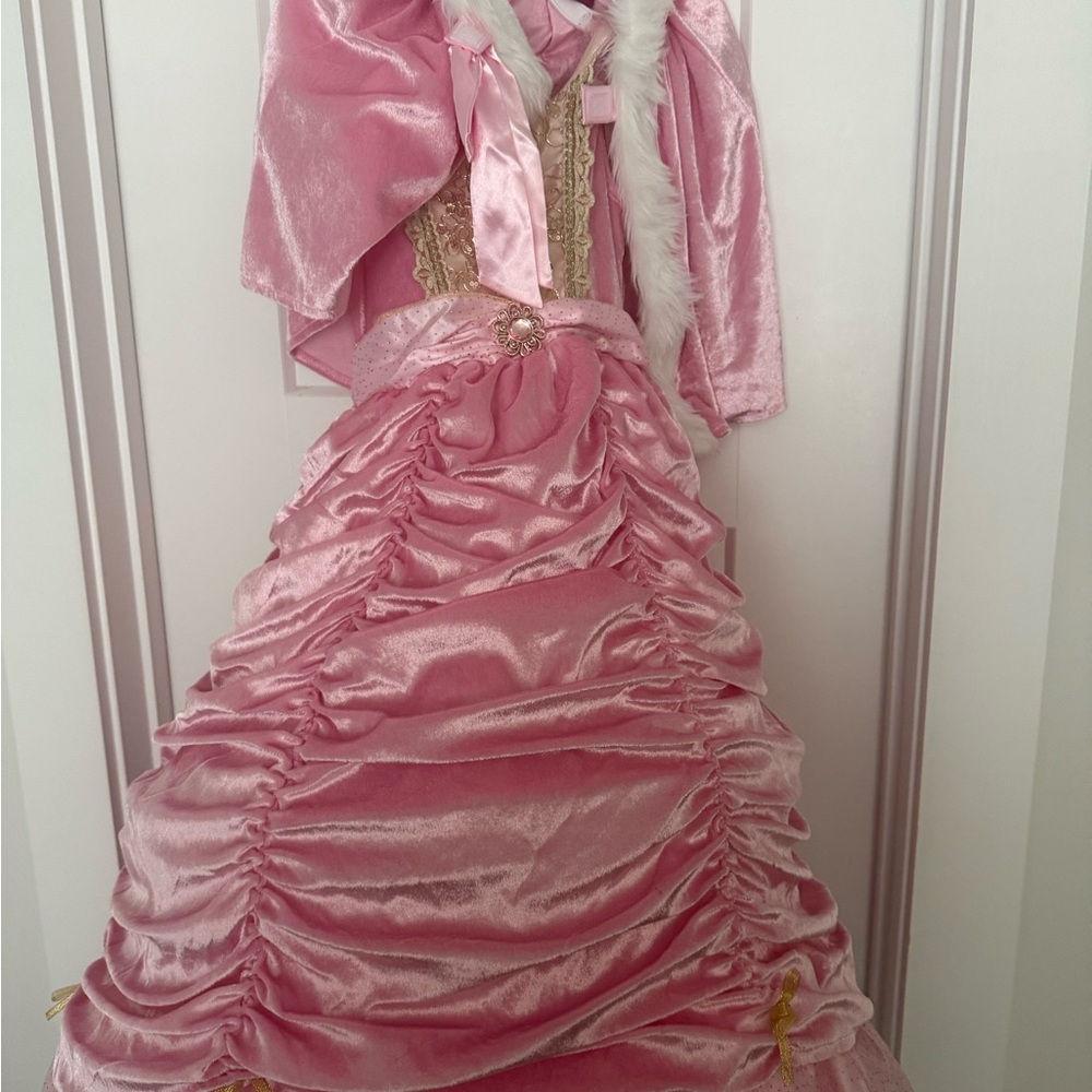 Pink Velvet Princess Costume for Kids